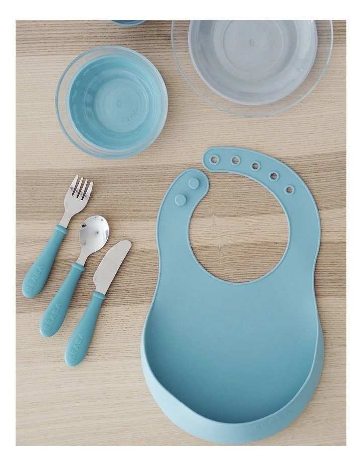 Stainless Steel Training Cutlery 3 Piece Set - Light Blue image 3
