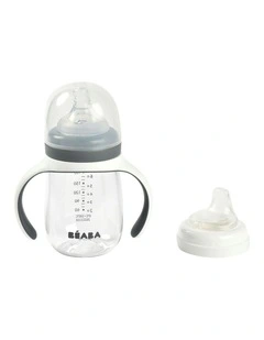 2 in 1 Bottle to Sippy Learning Cup 210ml - Mineral Grey