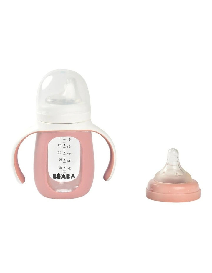 Glass Bottle with Silicone Protective Sleeve 210ml - Vintage Pink image 2