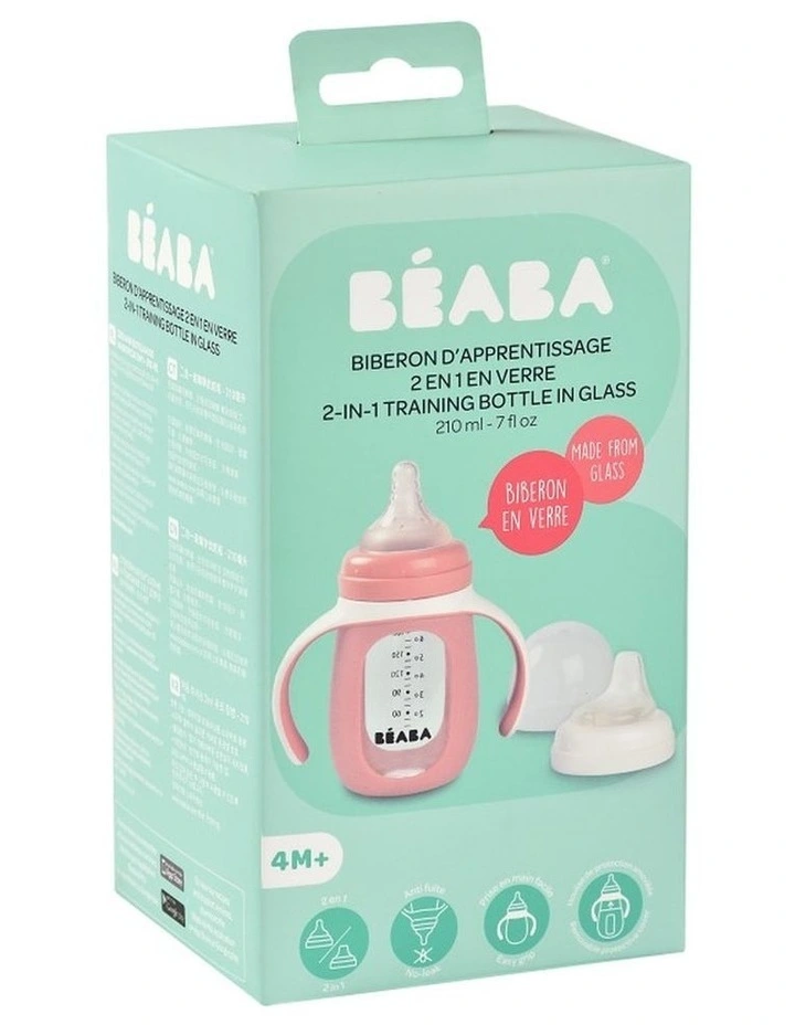 Glass Bottle with Silicone Protective Sleeve 210ml - Vintage Pink image 3