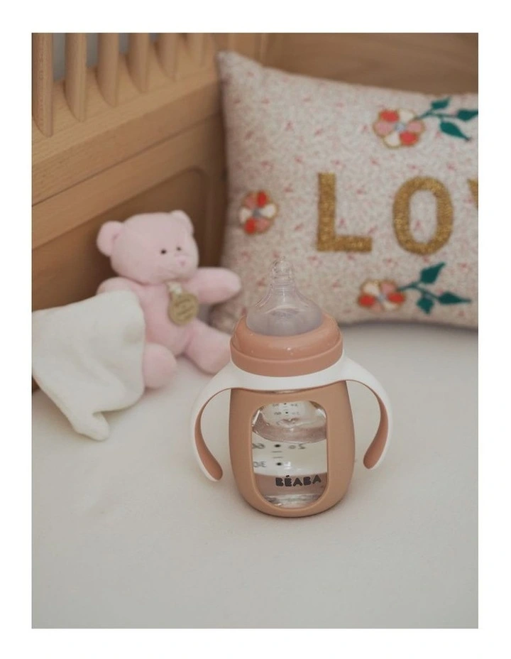 Glass Bottle with Silicone Protective Sleeve 210ml - Vintage Pink image 4