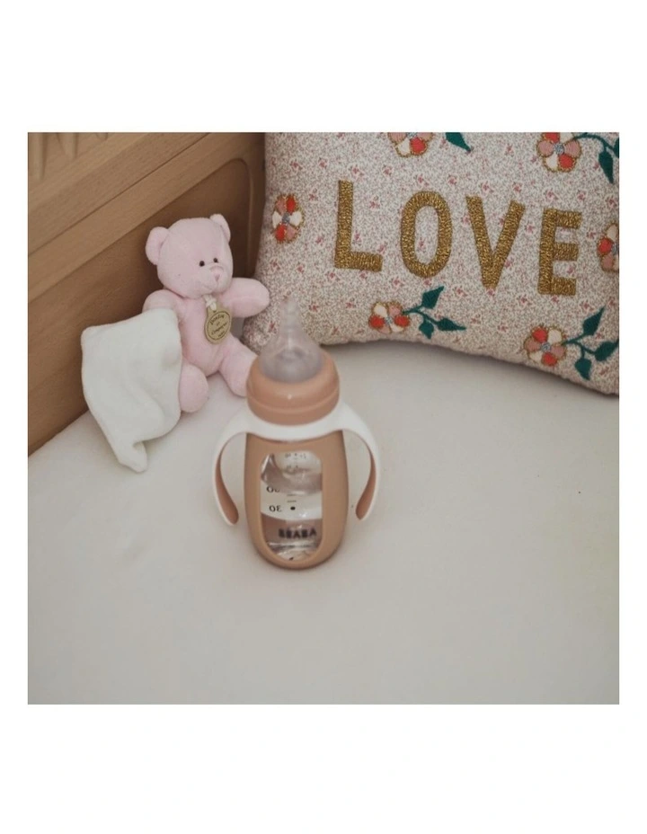 Glass Bottle with Silicone Protective Sleeve 210ml - Vintage Pink image 4