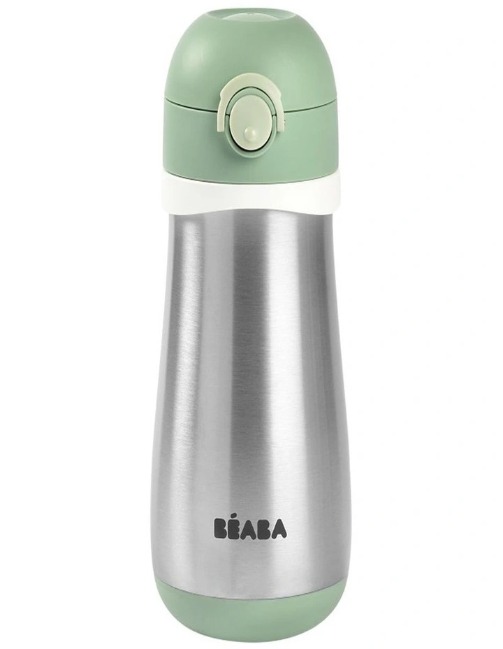 Stainless Steel Spout Bottle 350ml - Sage Green image 1