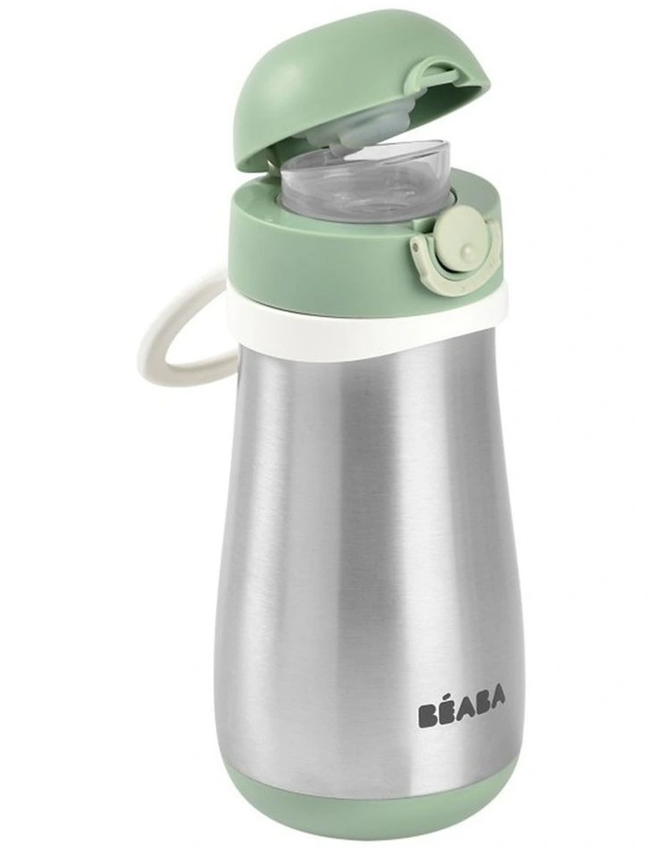 Stainless Steel Spout Bottle 350ml - Sage Green image 2