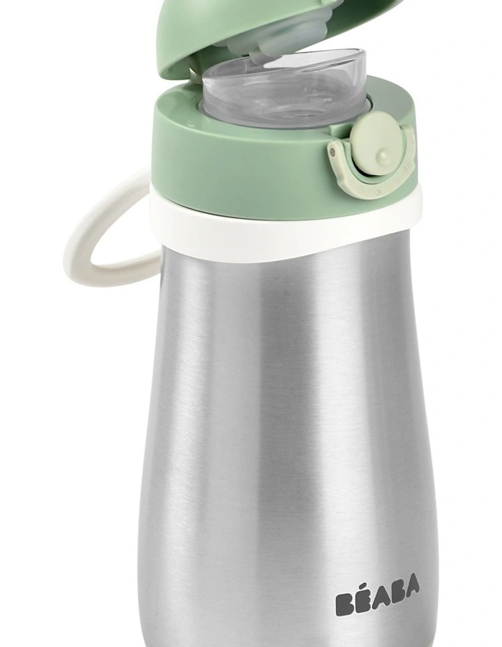 Stainless Steel Spout Bottle 350ml - Sage Green image 2