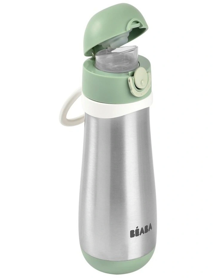 Stainless Steel Spout Bottle 350ml - Sage Green image 2