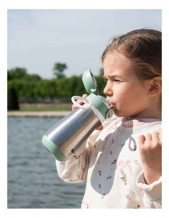 Stainless Steel Spout Bottle 350ml - Sage Green image 4