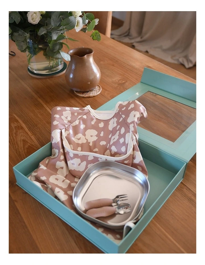 Stainless Steel Baby Meal Gift Set - Savannah Bloom image 4