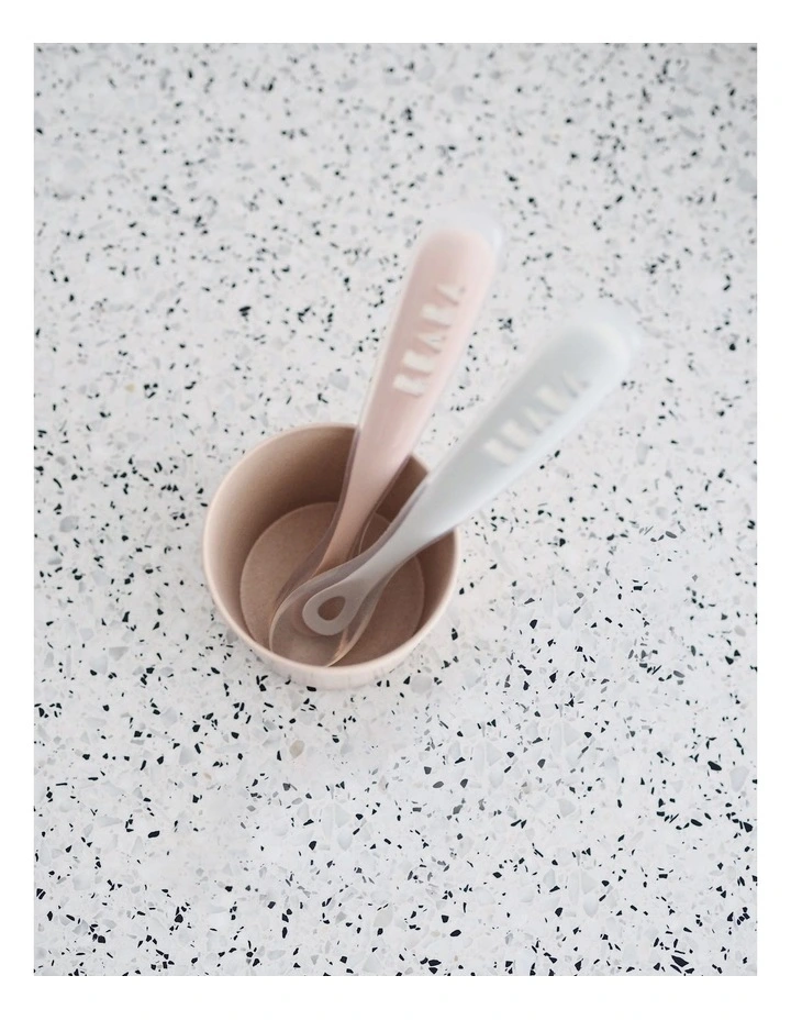 1st Stage Silicone Spoons & Case 2 Pack - Light Mist/Vintage Pink image 5