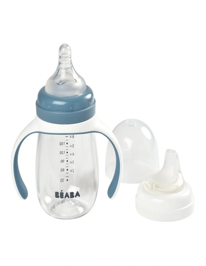 2 in 1 Bottle to Sippy Learning Cup 210ml - Windy Blue image 1