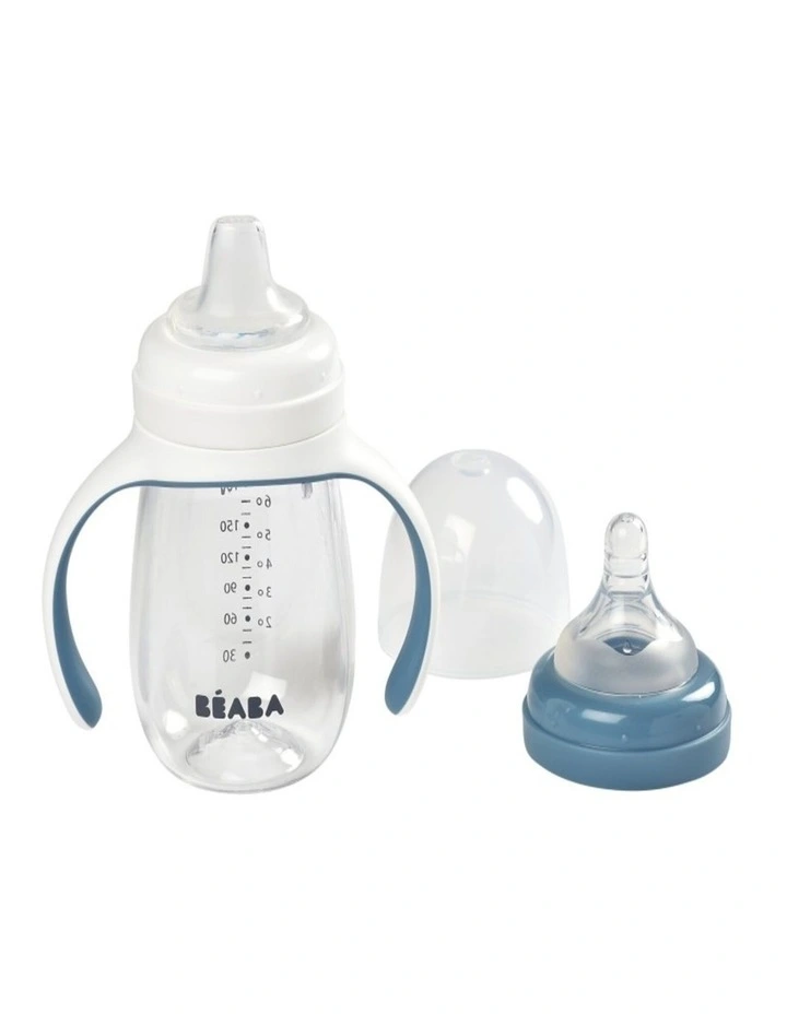 2 in 1 Bottle to Sippy Learning Cup 210ml - Windy Blue image 2