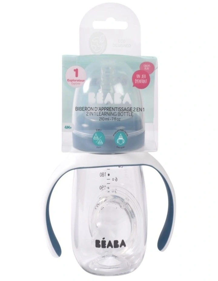 2 in 1 Bottle to Sippy Learning Cup 210ml - Windy Blue image 5