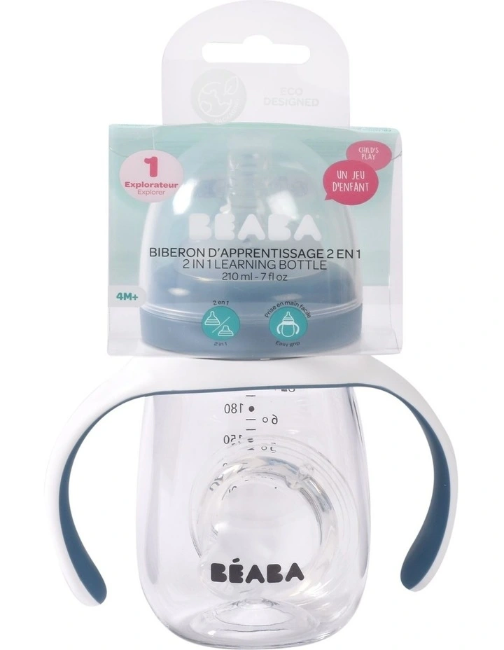 2 in 1 Bottle to Sippy Learning Cup 210ml - Windy Blue image 7