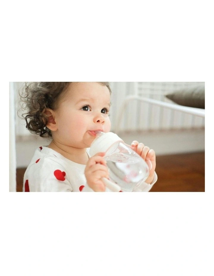 2 in 1 Bottle to Sippy Learning Cup 210ml - Vintage Pink image 2