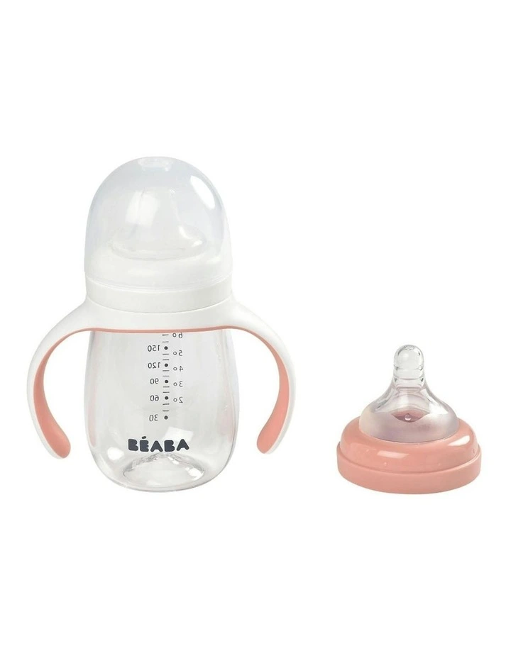 2 in 1 Bottle to Sippy Learning Cup 210ml - Vintage Pink image 4