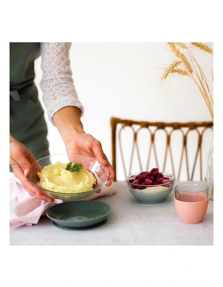 Duralex Glass Meal Set With Soft Protective Suction Pad - Eucalyptus image 2