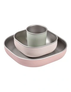 Stainless Steel Meal Set in Clay 3 Pack