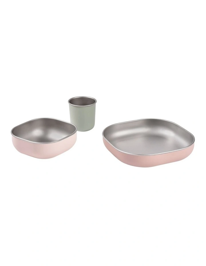 Stainless Steel Meal Set in Clay 3 Pack image 2