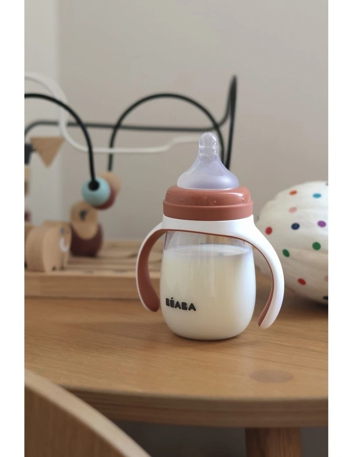 2 in 1 Bottle to Sippy Learning Cup 210ml - Terracotta image 4
