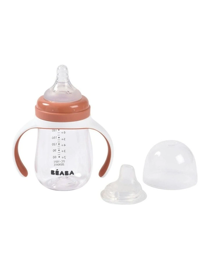 2 in 1 Bottle to Sippy Learning Cup 210ml - Terracotta image 5