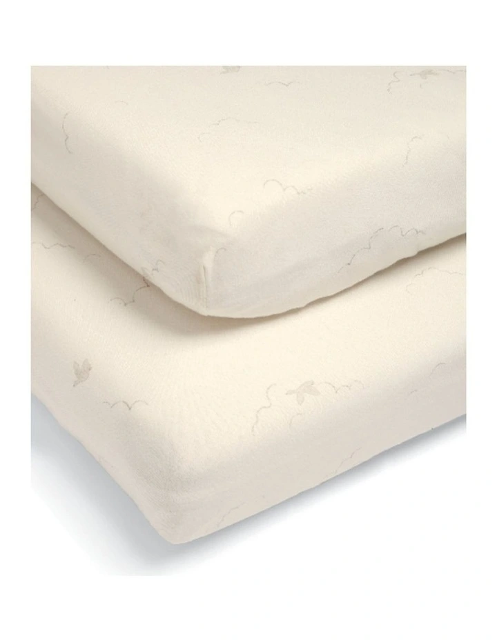 2pc Mamas & Papas Cotbed Cotton Fitted Sheets Bedding Set Duckling Cream image 3