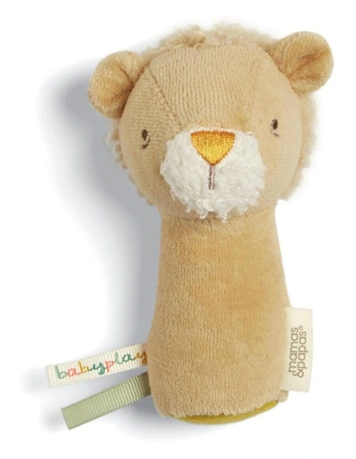 Mamas & Papas Babyplay Mini Rattle Lenny Lion Soft Sensory Baby Toy 0m  image 1