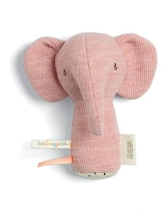 Mamas & Papas Babyplay Mini Rattle Edie Elephant Soft Sensory Baby Toy 0m 