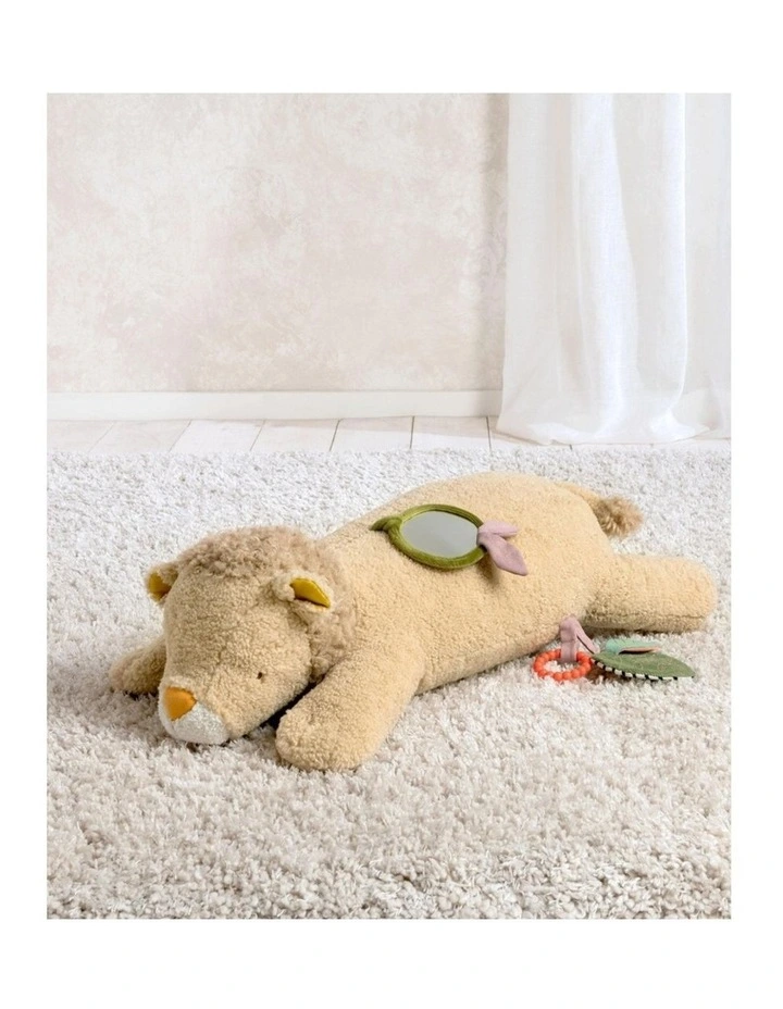 Mamas & Papas Babyplay Tummy Time Plush Baby Sensory Toy 0m  Lenny Lion image 2