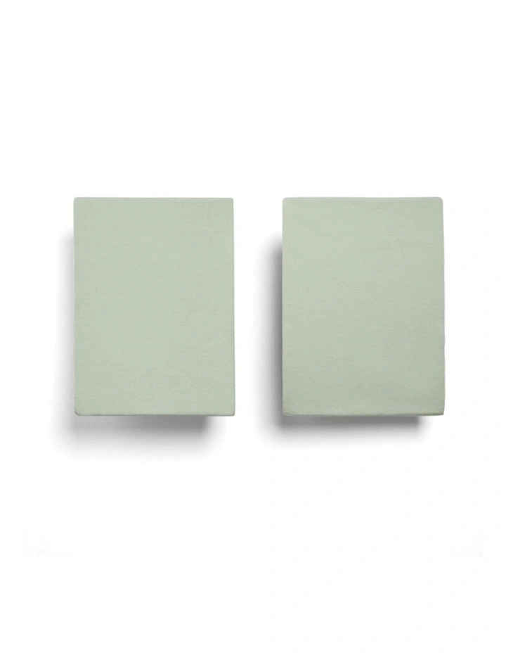 2pc Mamas & Papas Cotbed Cotton Fitted Sheets Bedding Set Sage image 1