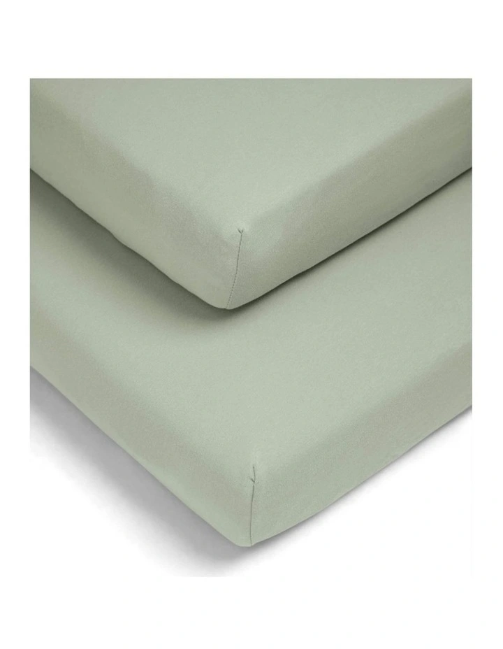 2pc Mamas & Papas Cotbed Cotton Fitted Sheets Bedding Set Sage image 3