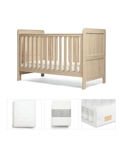 4pc Mamas & Papas Atlas Nursery Cotbed Mattress Sheets Protector Set Light Oak