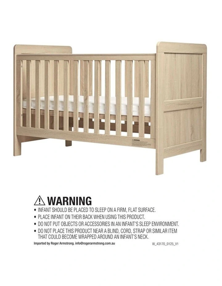 4pc Mamas & Papas Atlas Nursery Cotbed Mattress Sheets Protector Set Light Oak image 2