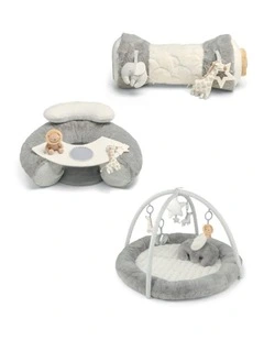 3pc M&P Australia Welcome To The World Playmat Seat Tummy Time Grey