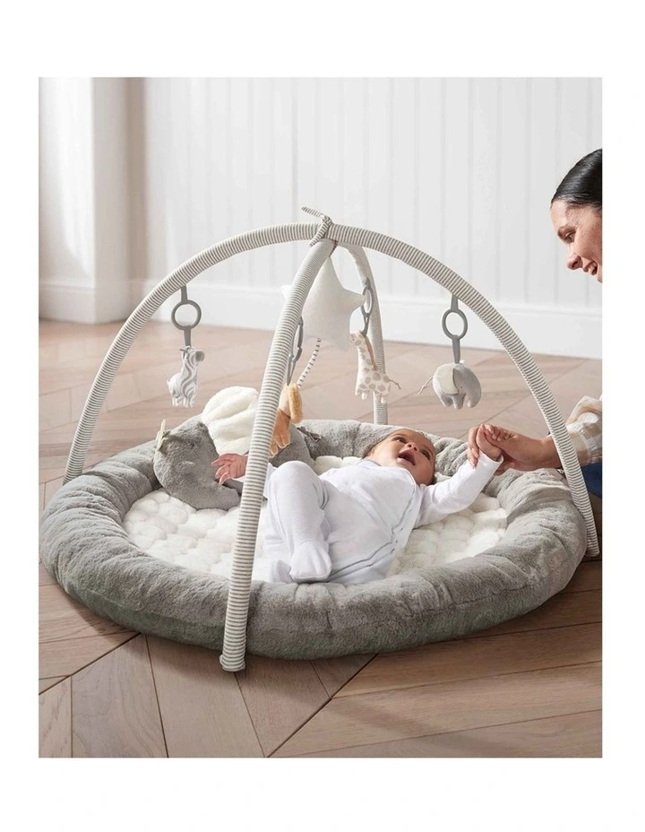 3pc M&P Australia Welcome To The World Playmat Seat Tummy Time Grey image 6