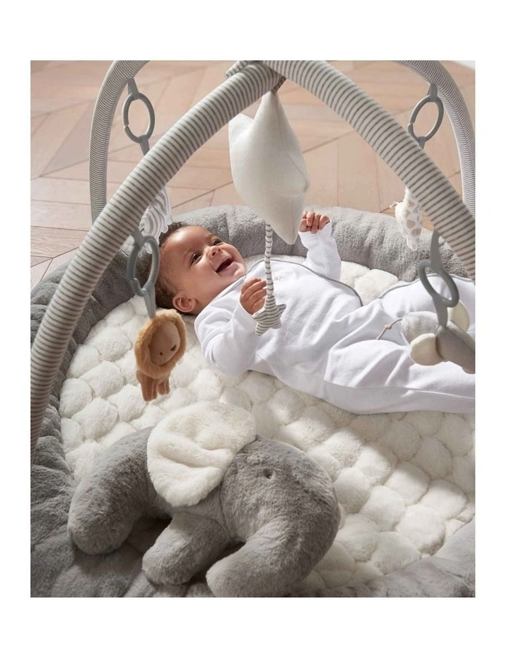 3pc M&P Australia Welcome To The World Playmat Seat Tummy Time Grey image 7