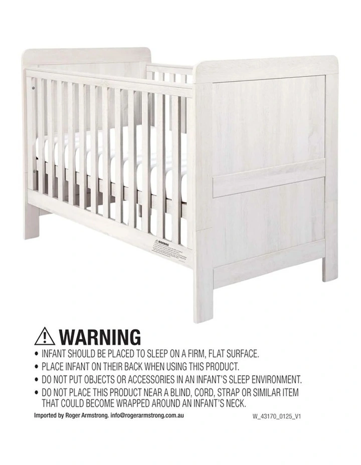 4pc Mamas & Papas Atlas Nursery Cotbed Mattress Sheets Protector Set White Wash image 2