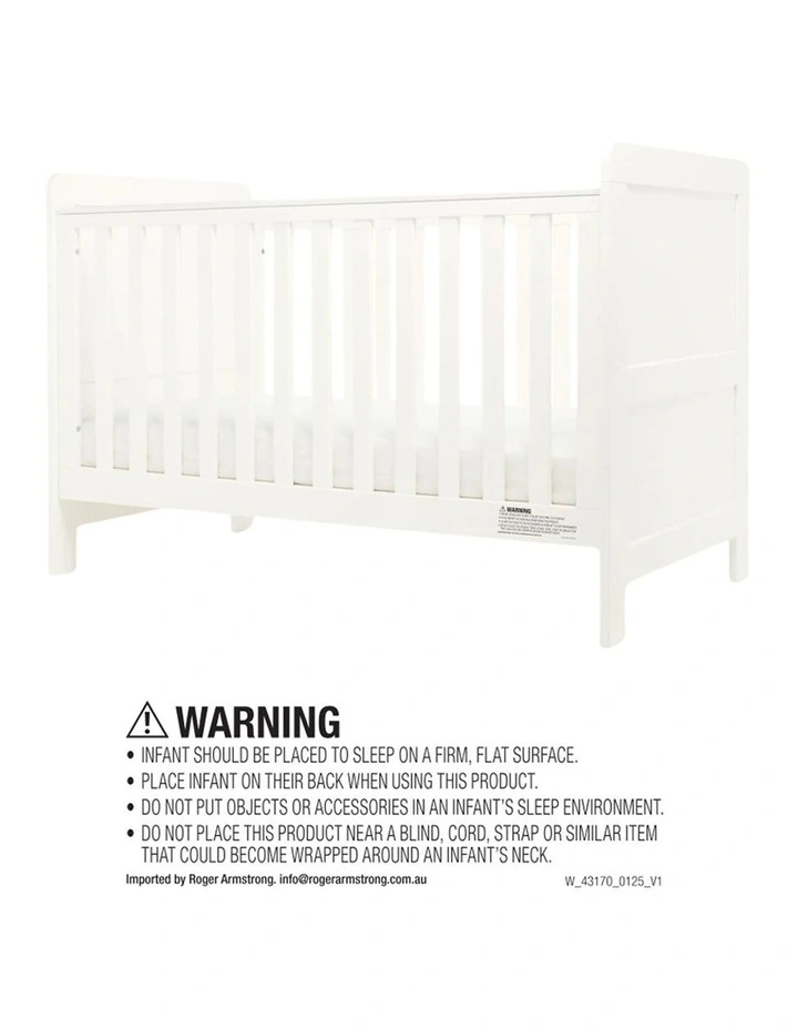 4pc Mamas & Papas Hampden Nursery Cotbed Mattress Sheets Protector Set White image 2