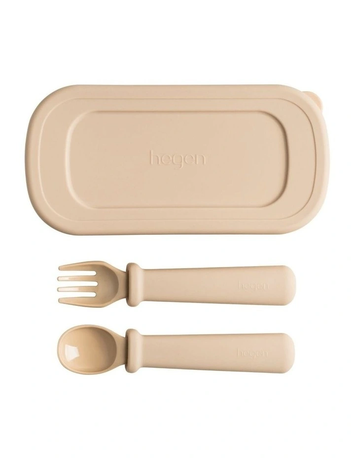 Hegen Mealtime Starter Kit with Foldable Placemat Taupe image 2