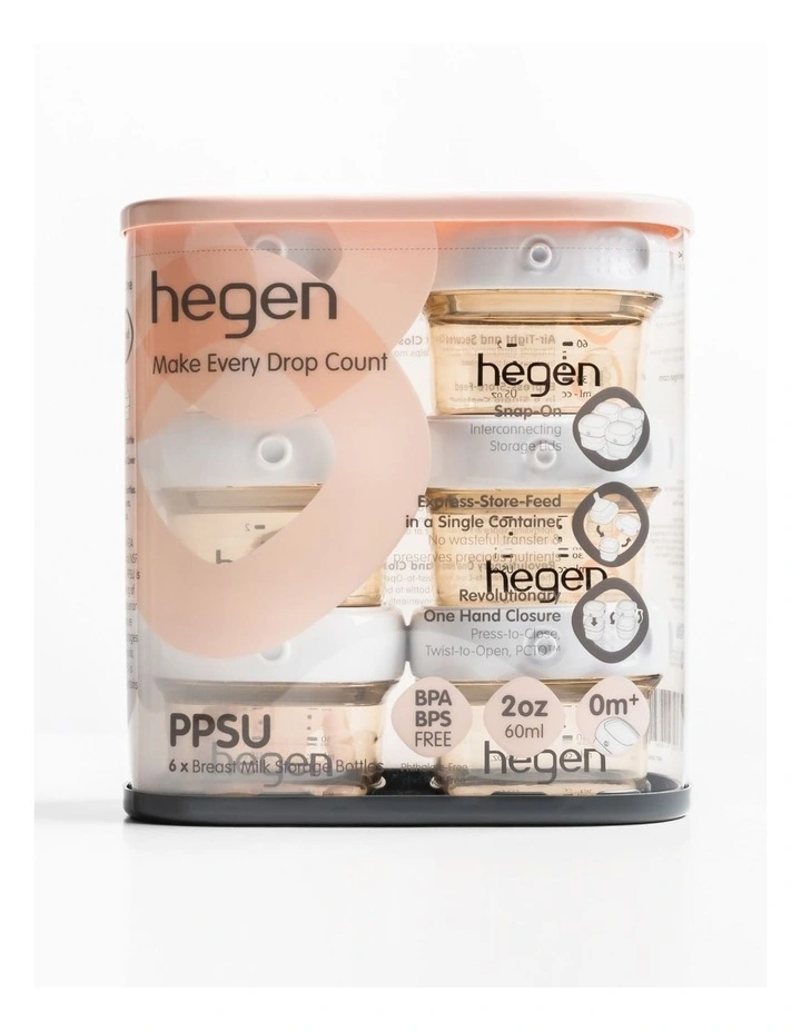 Hegen PCTO 60ml/2oz Breast Milk Storage PPSU (6-pack) image 2
