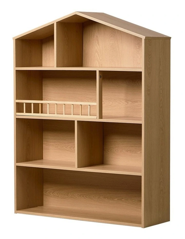 Oikiture Kids Bookshelf Toy Storage Organiser Bookcase Display Shelf Rack Natural image 1