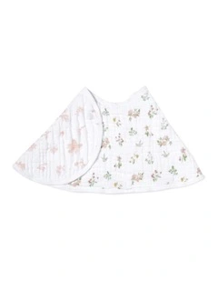 Classic Cotton Muslin Burpy Baby Infant Bib in Country Floral Print