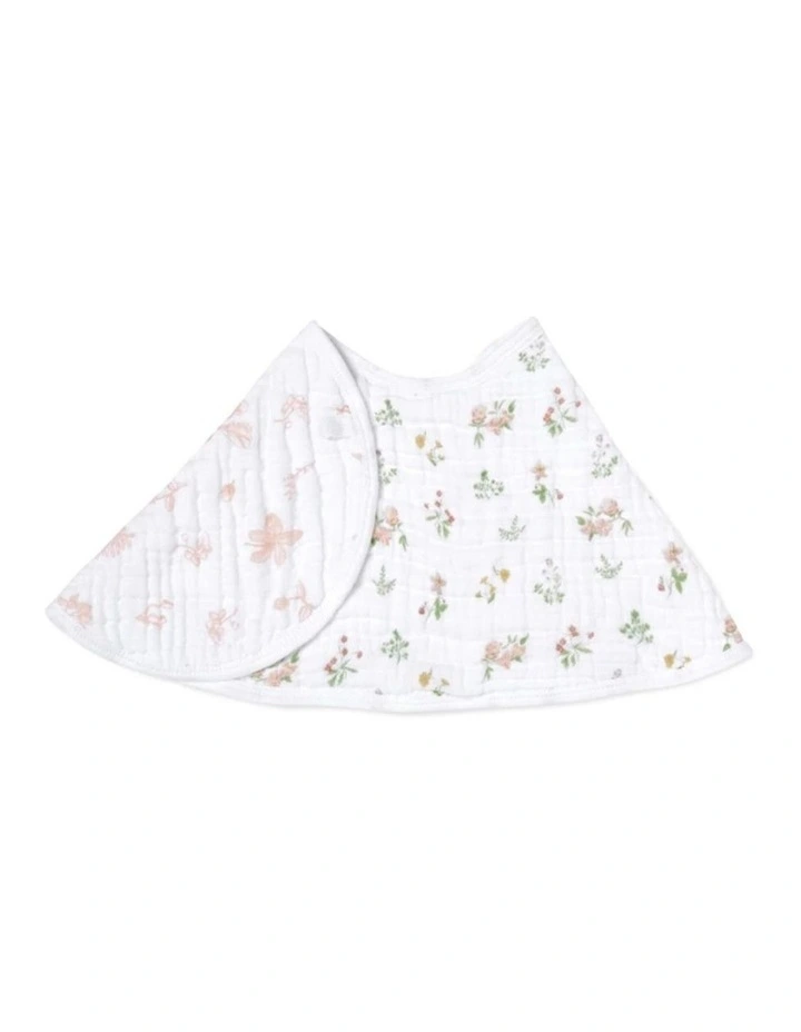Classic Cotton Muslin Burpy Baby Infant Bib in Country Floral Print image 1