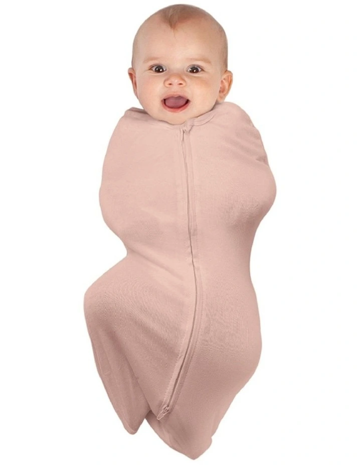 Babystudio Swaddle Pouch Baby Infant Organic Cotton 1.0 Tog Pink 0-3m Small image 1