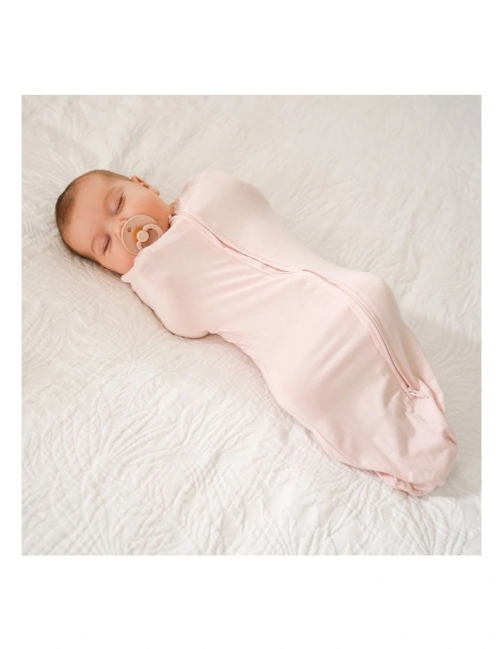 Babystudio Swaddle Pouch Baby Infant Organic Cotton 1.0 Tog Pink 0-3m Small image 4