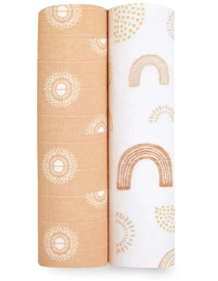 2pc Aden Anais Cotton Muslin Baby Swaddles Soft Breathable Keep Rising Set image 1