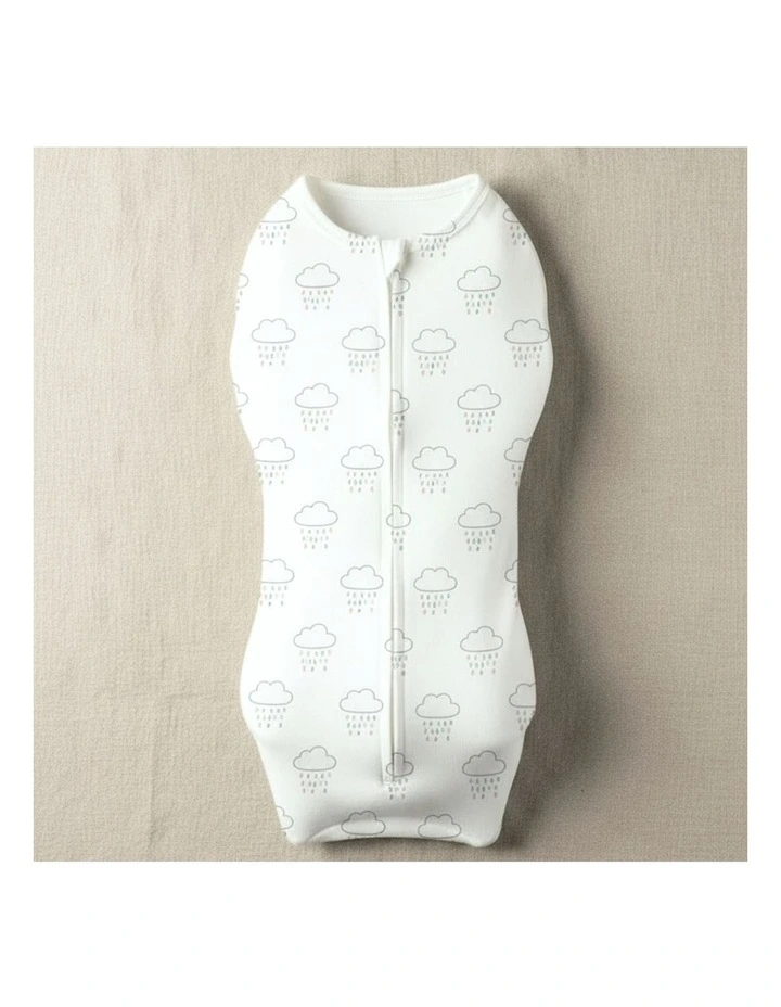 Babystudio Swaddle Pouch Infant Baby Organic Cotton 1.0 Tog Clouds 0-3m Small image 2