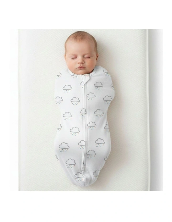 Babystudio Swaddle Pouch Infant Baby Organic Cotton 1.0 Tog Clouds 0-3m Small image 4
