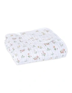 Cotton Muslin Dream Blanket Baby Infant Bedding in Country Floral