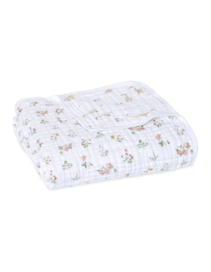 Cotton Muslin Dream Blanket Baby Infant Bedding in Country Floral image 1