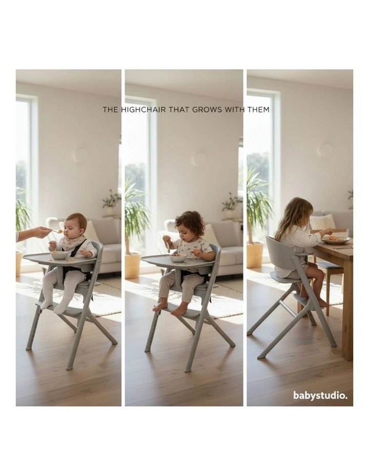 Babystudio Harry Adjustable 3-in-1 Infant Highchair Neutral Tones Grey 6m  image 5